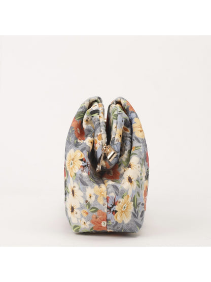 Cosbai - Retro Floral Print Small Clutch Bag