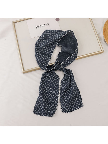 Scarvii - Printed Floral Neck Styling Narrow Scarf