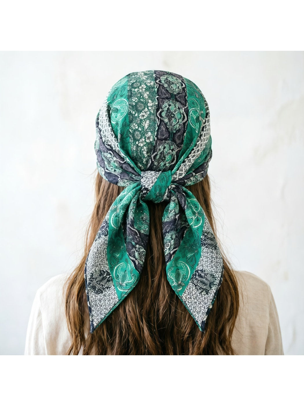 Scarvii - Decorative Floral Print Square Scarf