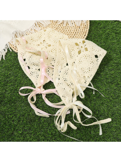 Scarvii Crochet Lace Ribbon Tie Hair Scarf