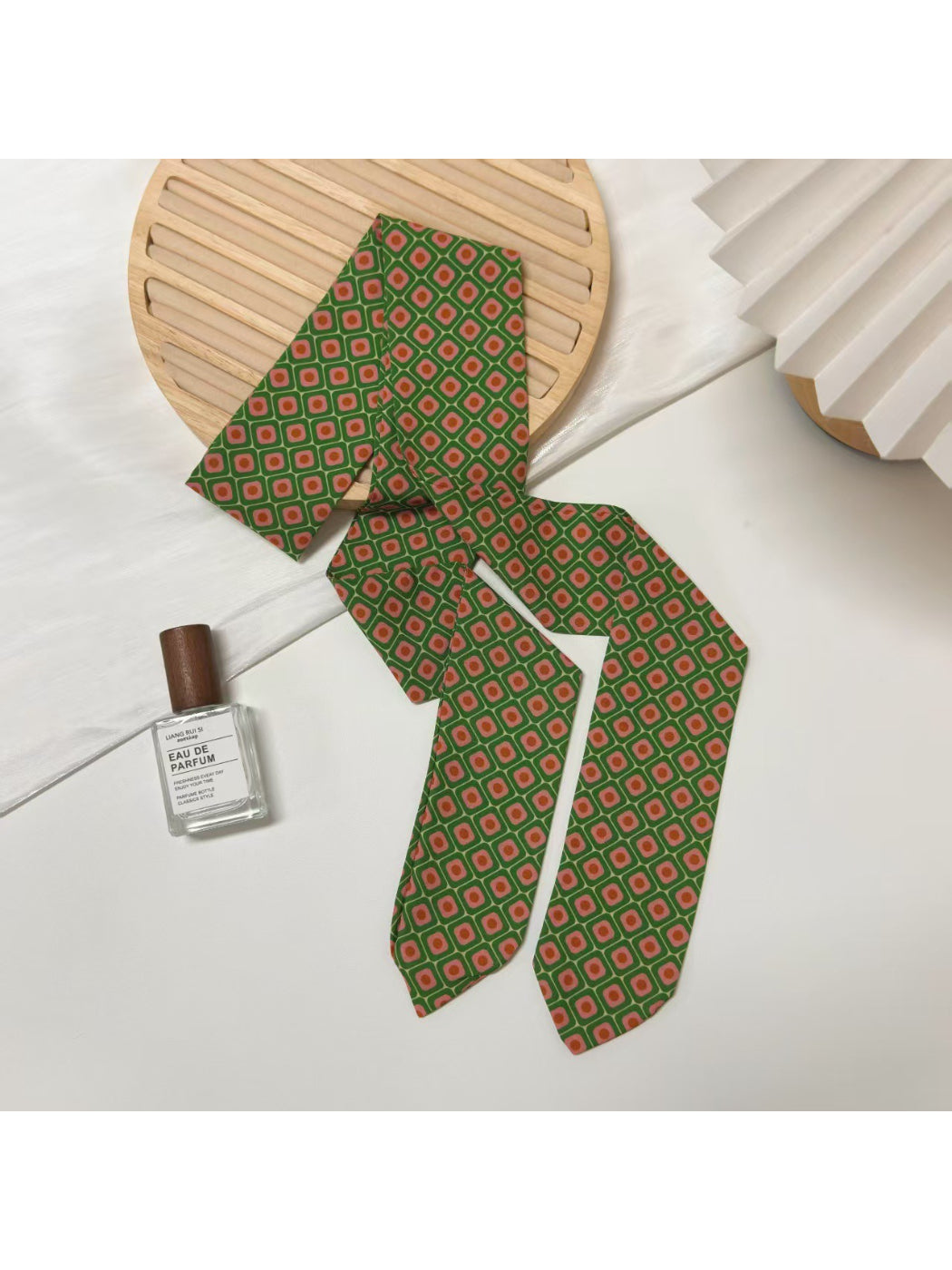Scarvii Retro Geometric Pattern Skinny Scarf