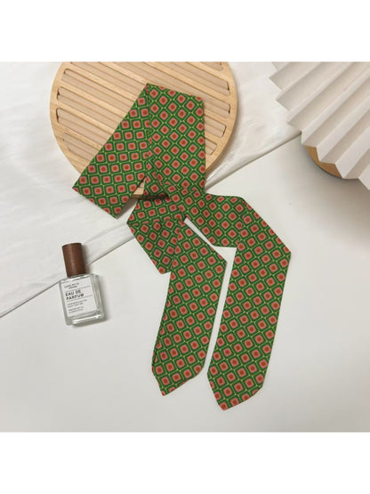 Scarvii Retro Geometric Pattern Skinny Scarf