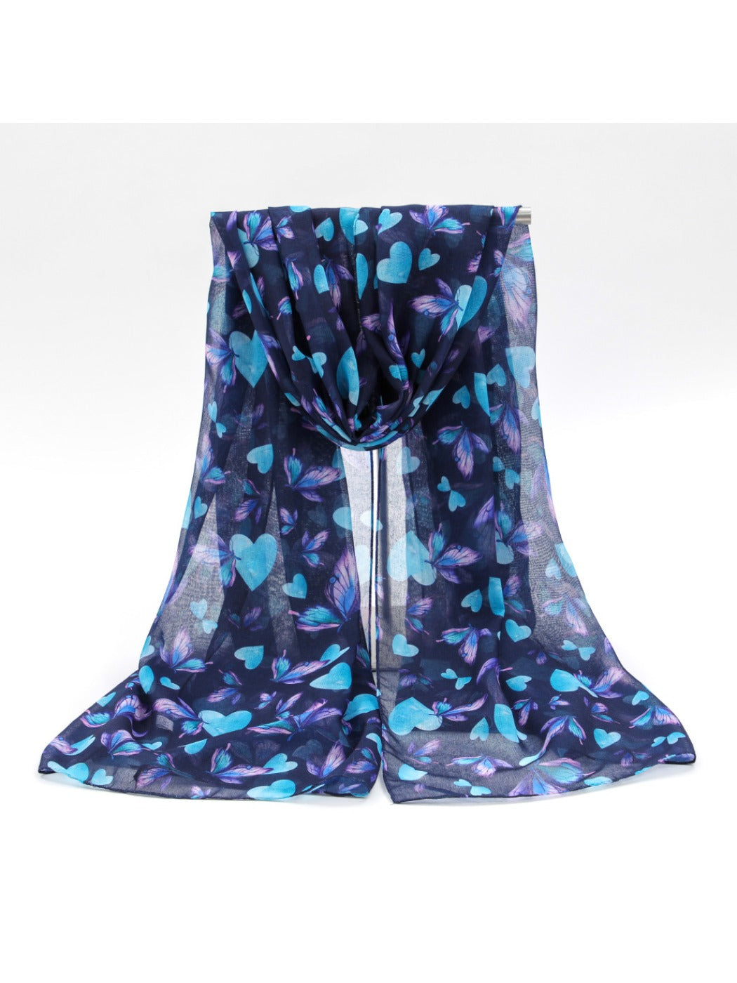 Scarvii - Blue Butterfly Print Scarf