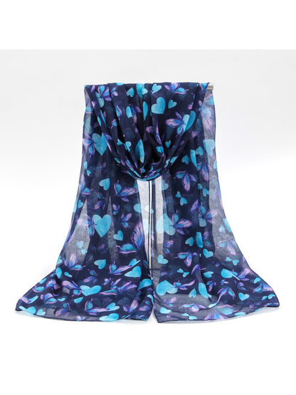 Scarvii - Blue Butterfly Print Scarf