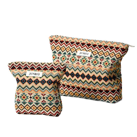Cosbai - Boho Chic Clutch Makeup Bag With Zipper