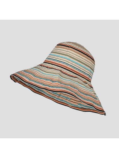 Haila - Colorful Striped Wide Brim Bucket Hat