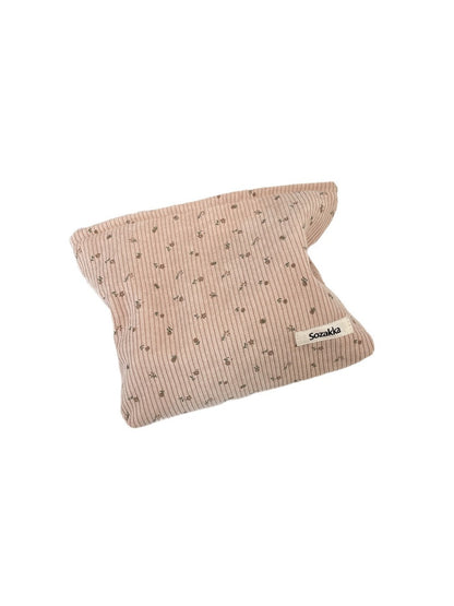 Cosbai - Corduroy Floral Travel Makeup Bag