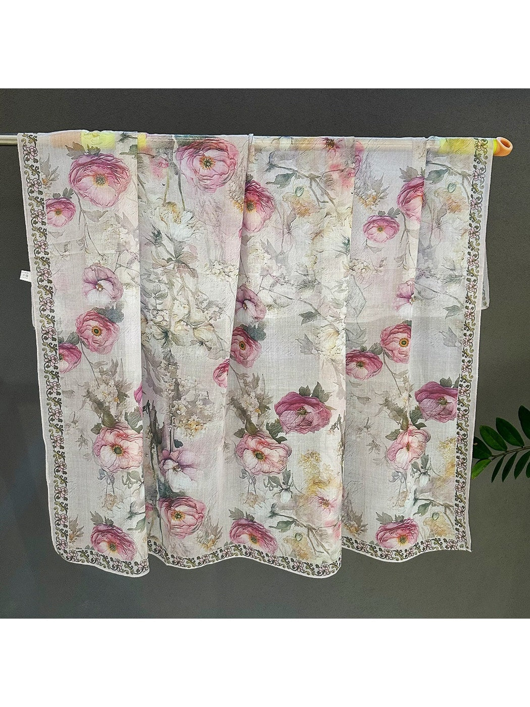 Scarvii - Sweet Floral Border Detail Square Scarf