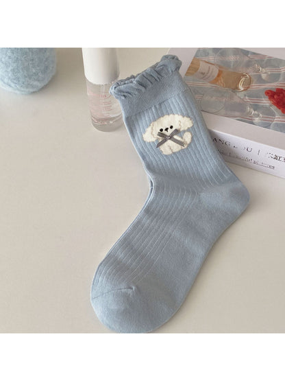 Rufia - Sweet Puppy Detail Ribbed Crew Socks product image 7