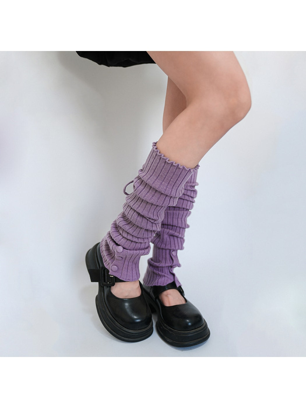 Cozyra - Y2K Ballet-Inspired Ribbed Leg Warmers