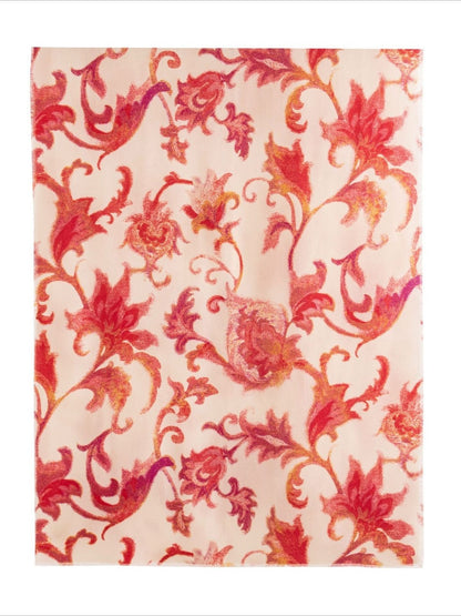 Scarvii - Red Flower Print Scarf & Shawl