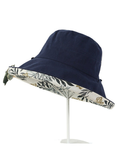 Haila bucket hat reversed to solid color side with visible stitching