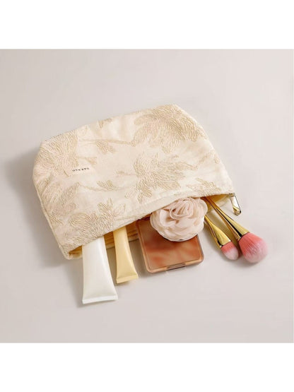 Cosbai - Floral Embossed Clutch Style Makeup Pouch