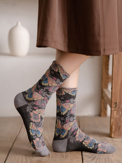 Rufia - Textured Bloom Cluster Socks