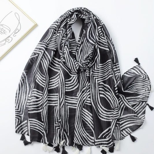 Scarvii - Striped Print Solid Scarf – Classic & Stylish