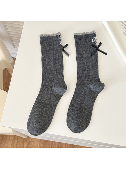 Rufia - Ribbed Bow Detail Crew Socks product image 9