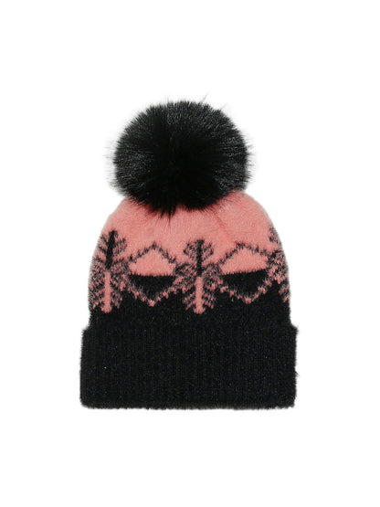 Haila Snowflake Knit Pom Pom Beanie
