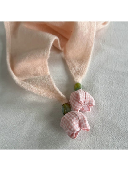 Scarvii - Pendant Detail Solid Color Triangle Scarf