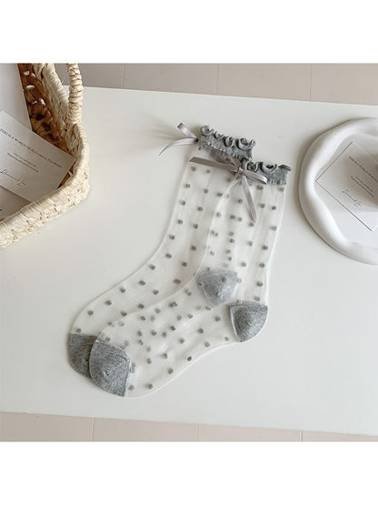 Rufia - Sweet Bow Detail Sheer Socks