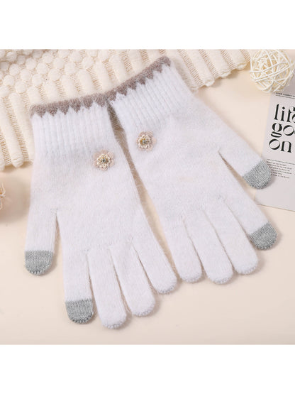 Gloving - Floral Accent Touchscreen Gloves