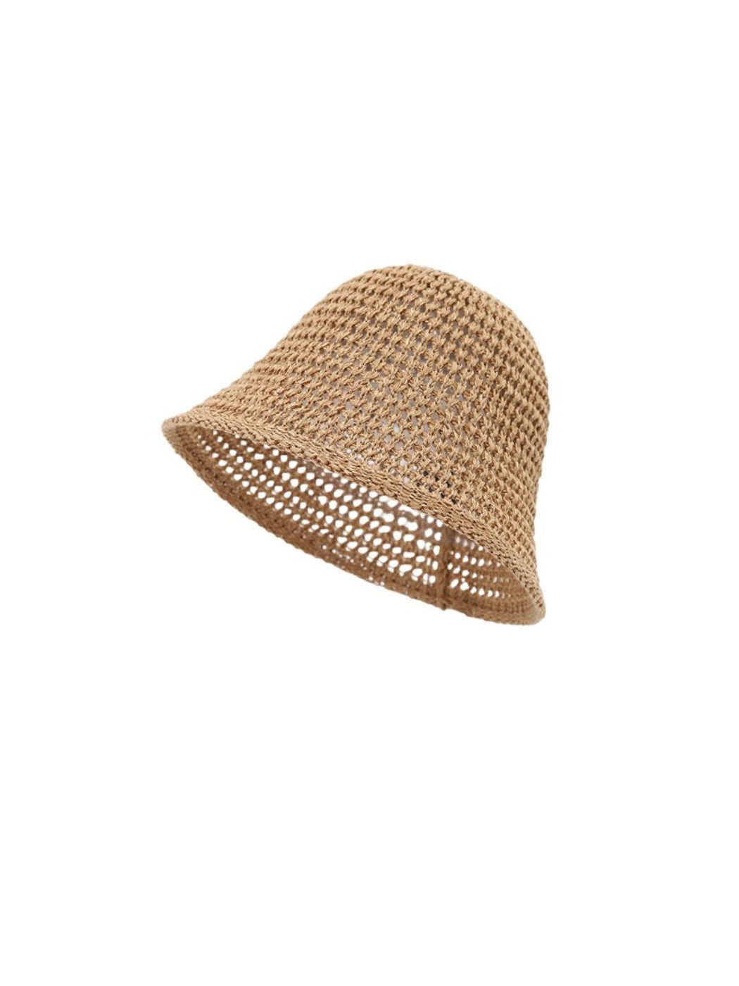 Haila casual mesh texture summer bucket hat displayed flat showing brim and crown