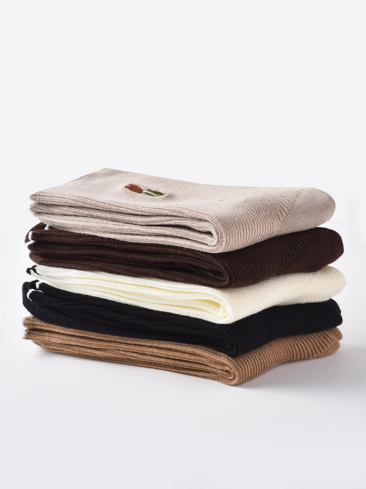 Rufia - Solid-Color Floral Tulip Socks - Sweet & Classic