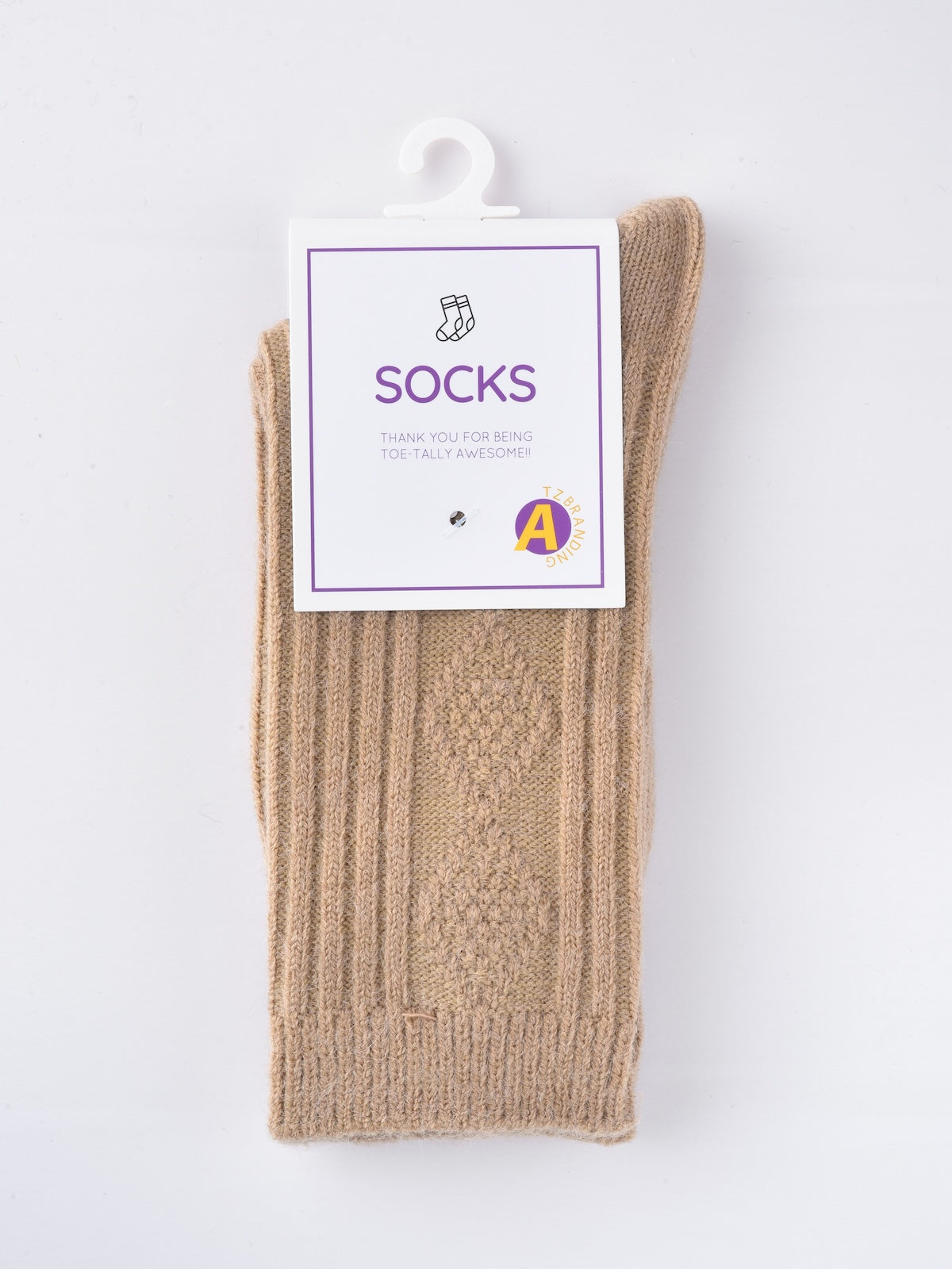 Rufia - Solid Diamond Pattern Mid-Calf Socks