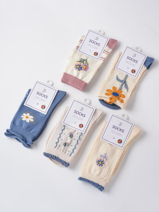 Rufia - Blossom Beauty 3D Floral Embellished Socks
