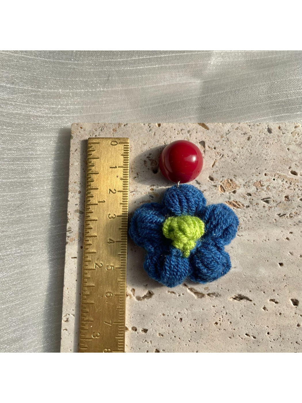Earwish - Knit Flower Drop Earrings
