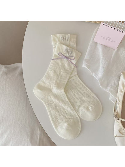 Rufia - Delicate Bow Cuff Crew Socks product image 3