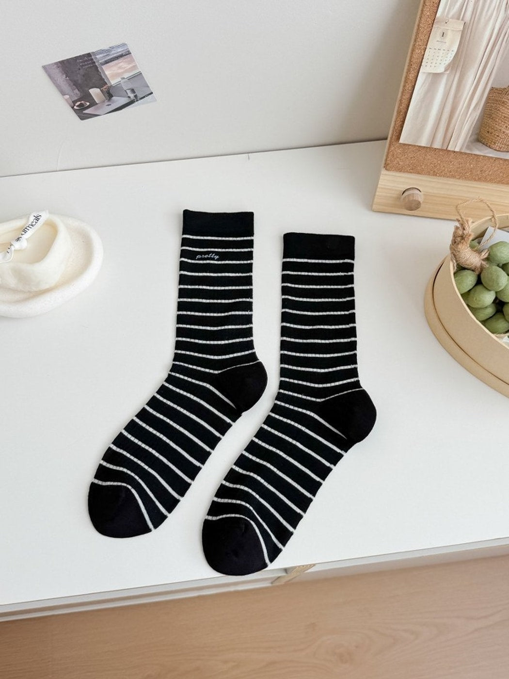 Rufia - Women's Sporty Striped Crew Socks