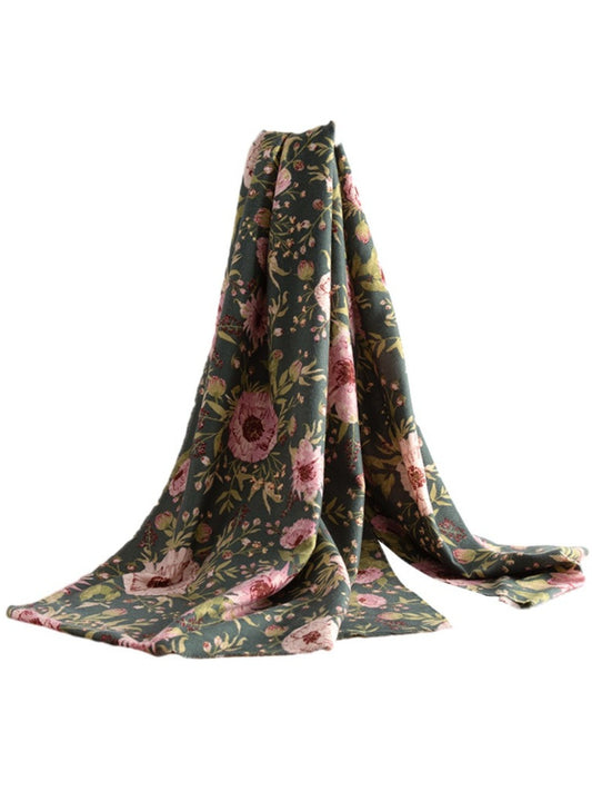 Scarvii - Winter Floral Print Scarf & Shawl
