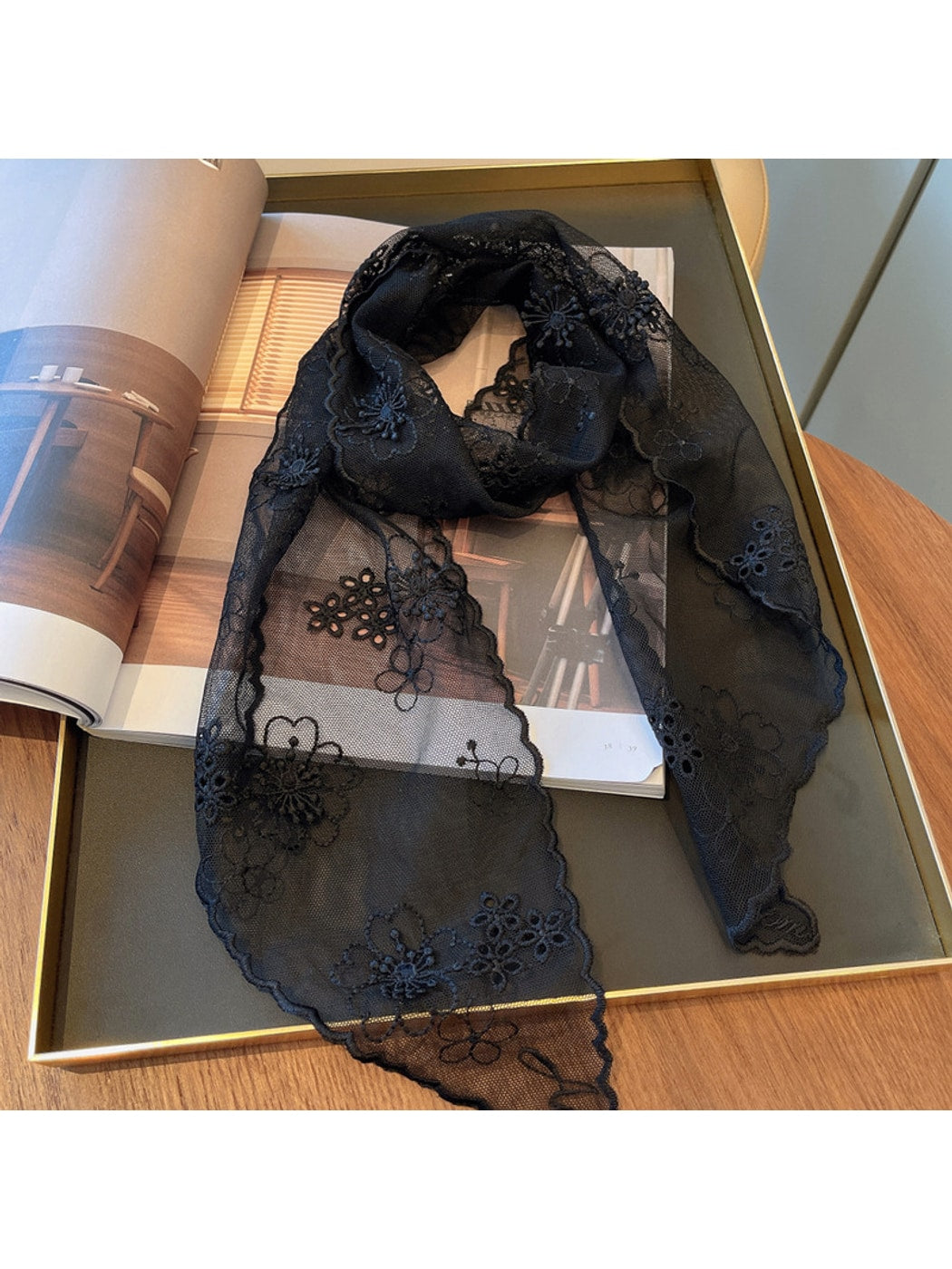Scarvii - Sweet Style Lace Narrow Scarf