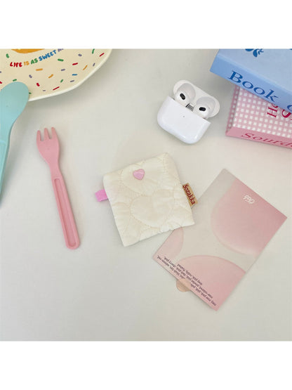 Cosbai - Mini Heart-Patterned Earphone Pouch