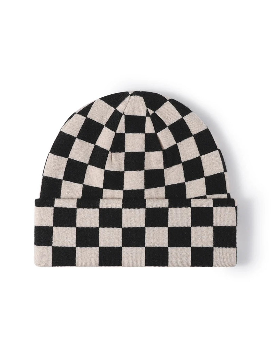 Haila - Checkerboard Cuffed Knit Beanie