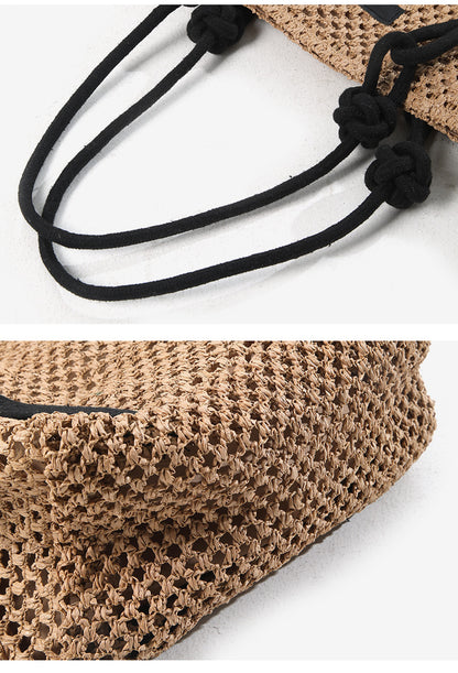 Cosbai - Large Capacity Single Shoulder Tote Straw Bag