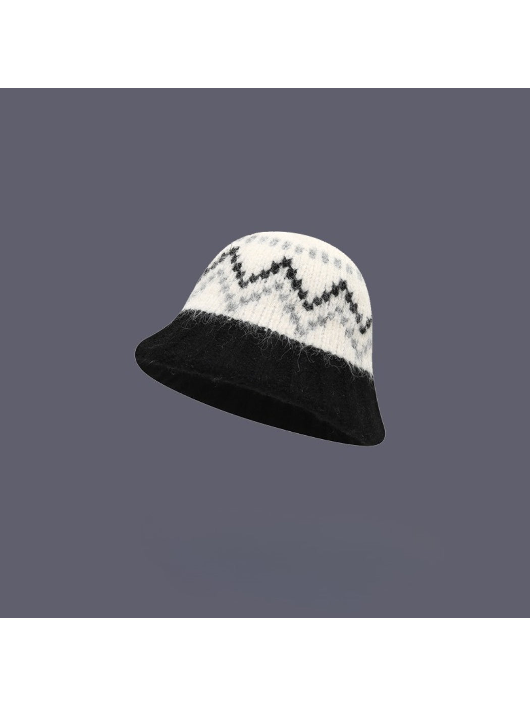 Haila - Chevron Pattern Knit Bucket Hat