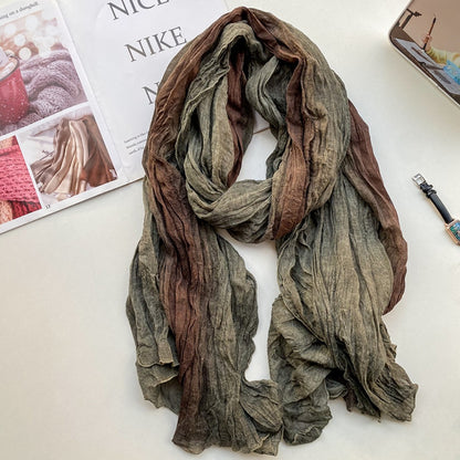 Scarvii - Gradient Color Lightweight Ruched Scarf