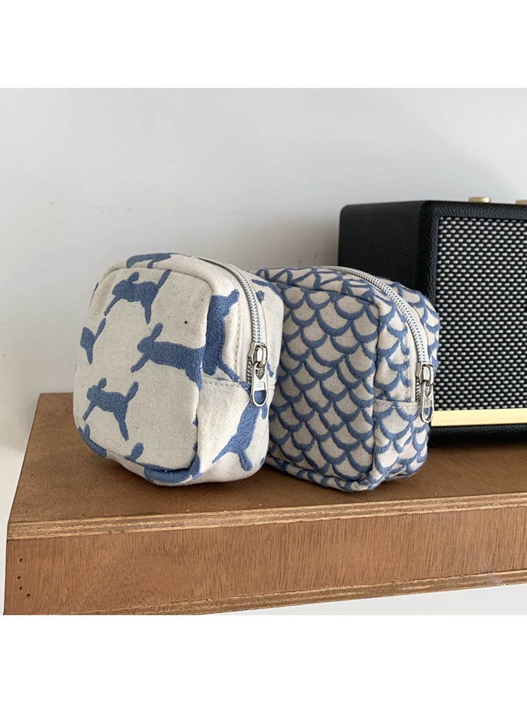 Cosbai - Embroidered Square Coin Pouch