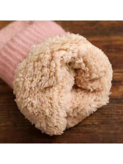 Gloving - Women's Winter Plush Mittens with Snowflake