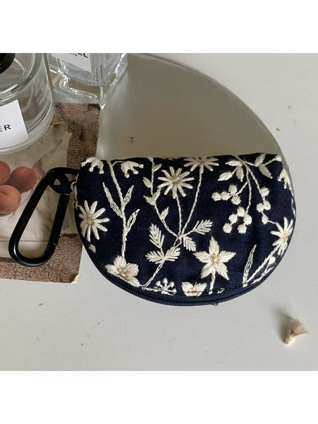 Cosbai - Embroidered Earphone Storage Pouch