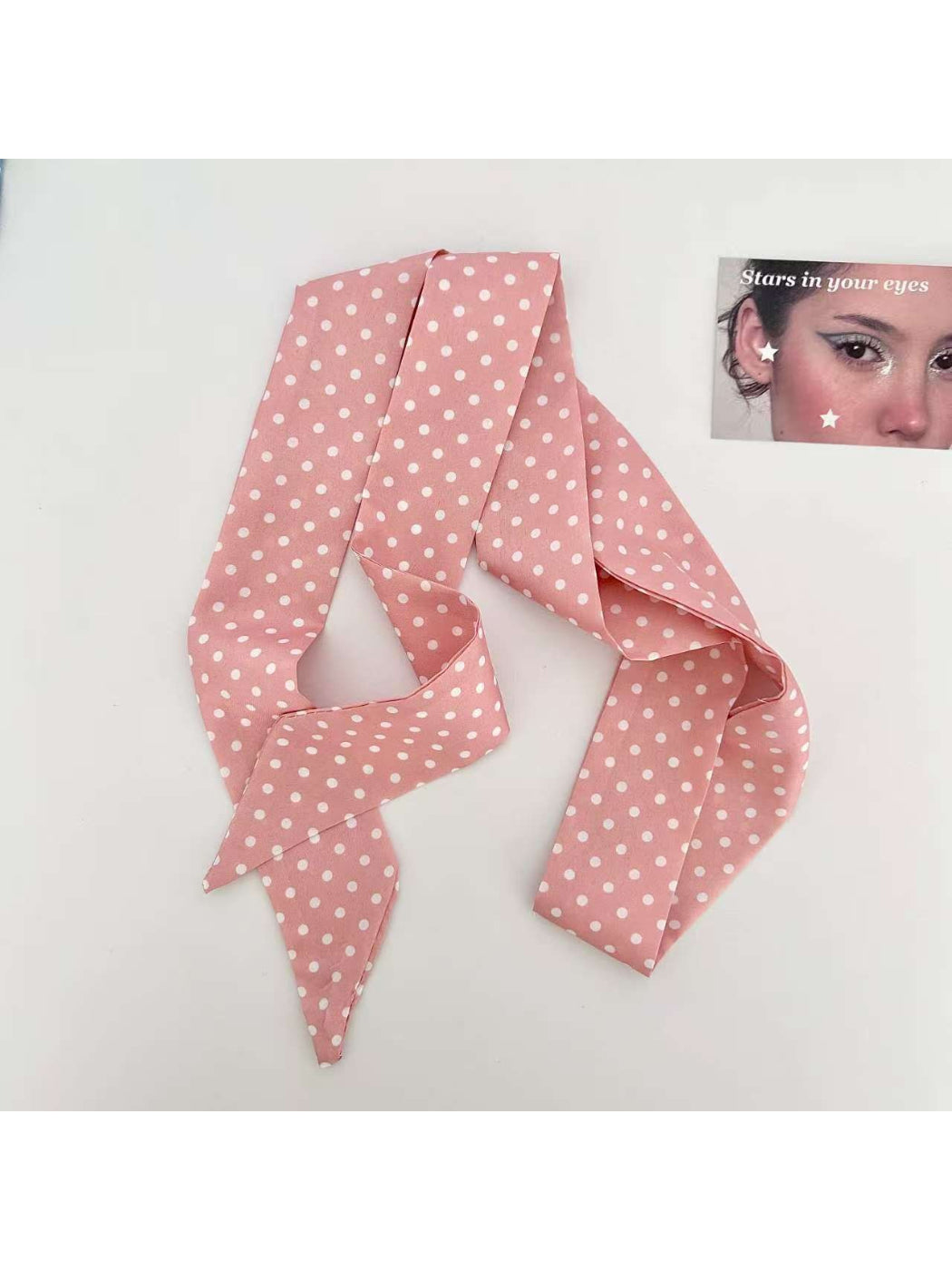 Scarvii Retro Polka Dot Print Skinny Scarf