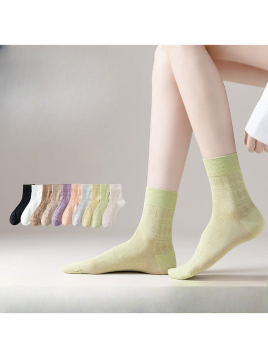 Rufia - Soft Geometric Textured Crew Socks product image 1