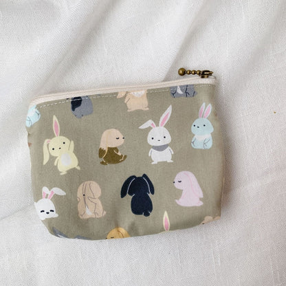 Cosbai canvas printed coin purse with bright abstract canvas print on white background