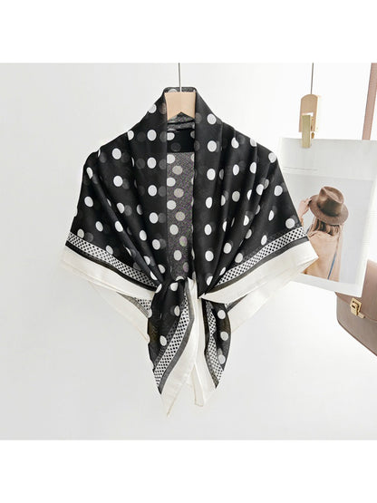 Scarvii Polka Dot Border Square Scarf