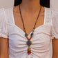 Bauai - Boho Ceramic Bead Fringe Long Necklace - Vintage & Unique