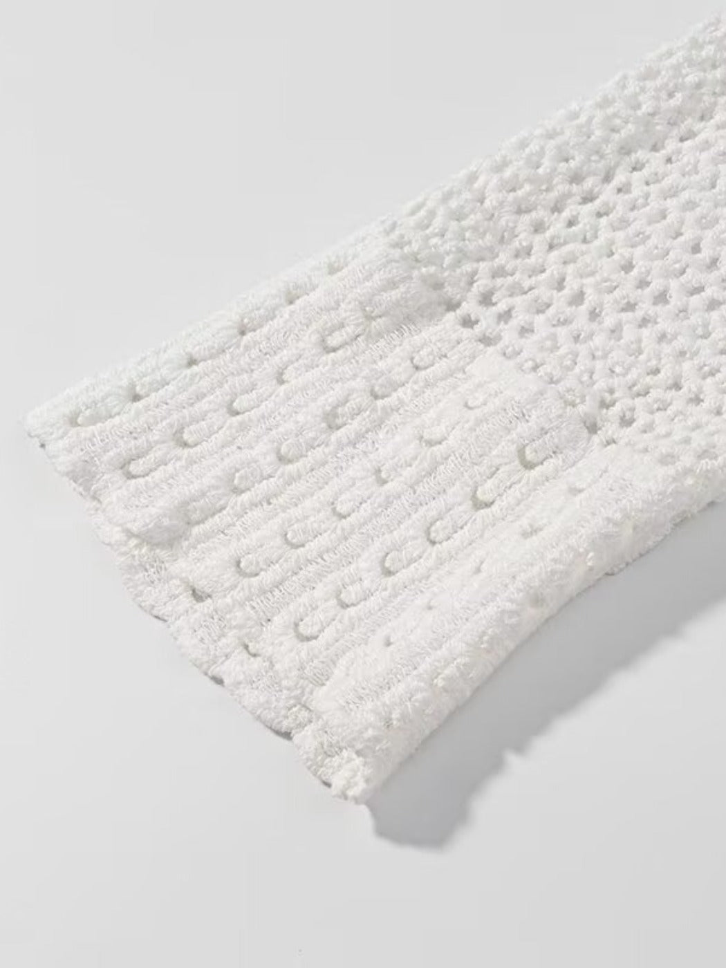 Crosa - Hollow Knitted Round Neck Long-Sleeve Top Sweater