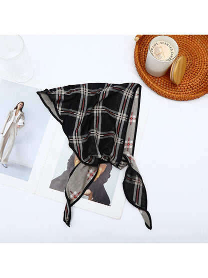 Scarvii - Vintage Plaid Geometric Triangle Bandana