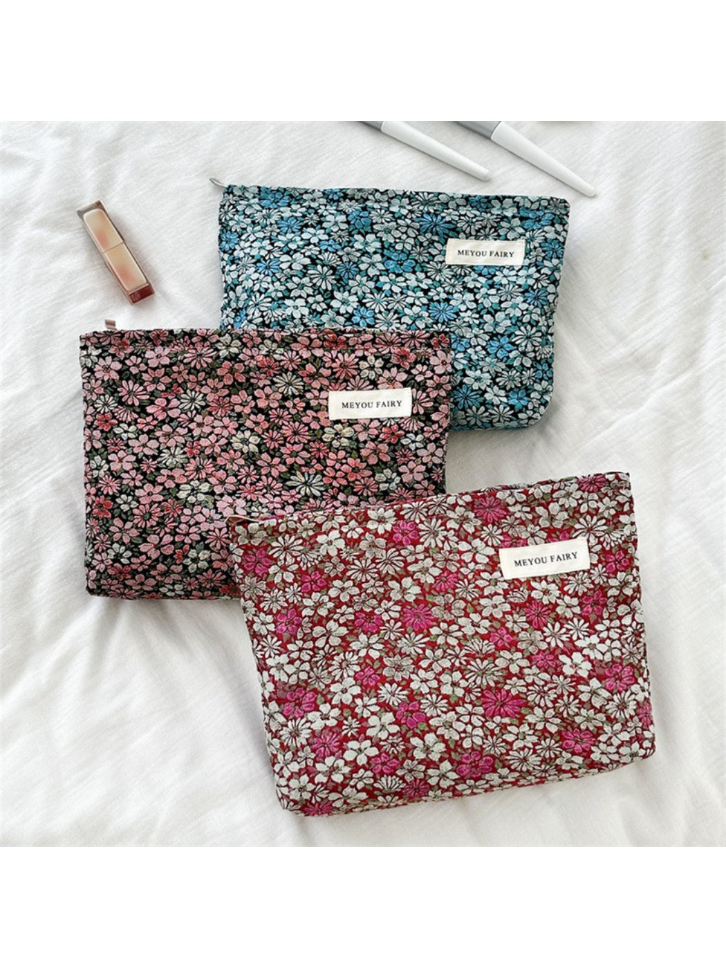 Cosbai - Vintage Floral Cosmetic Pouch