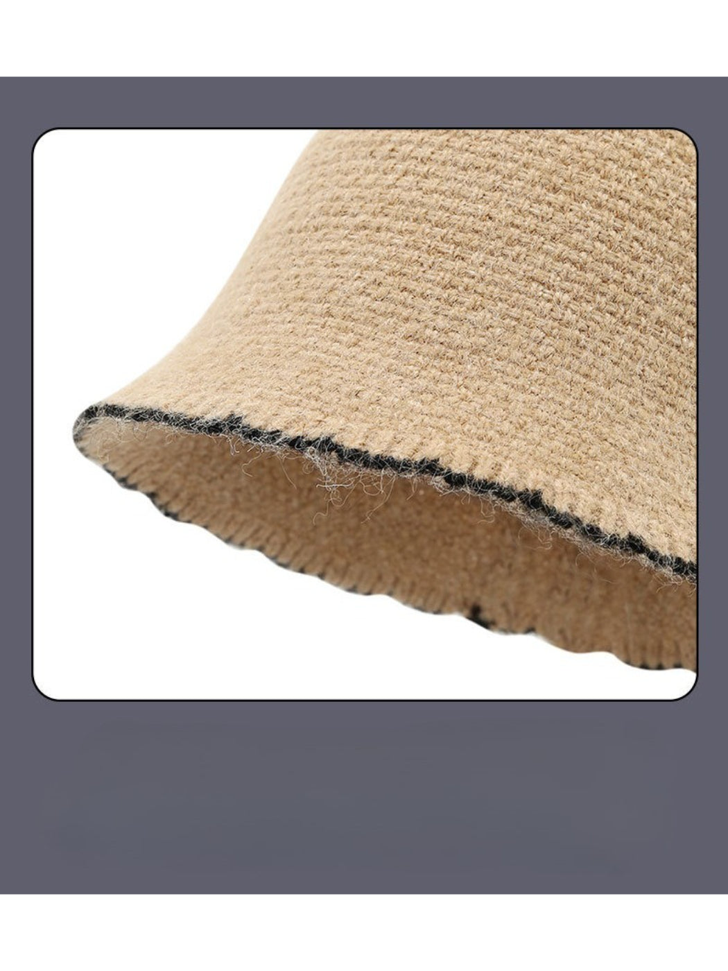 Haila - Contrast Edge Knit Bucket Hat